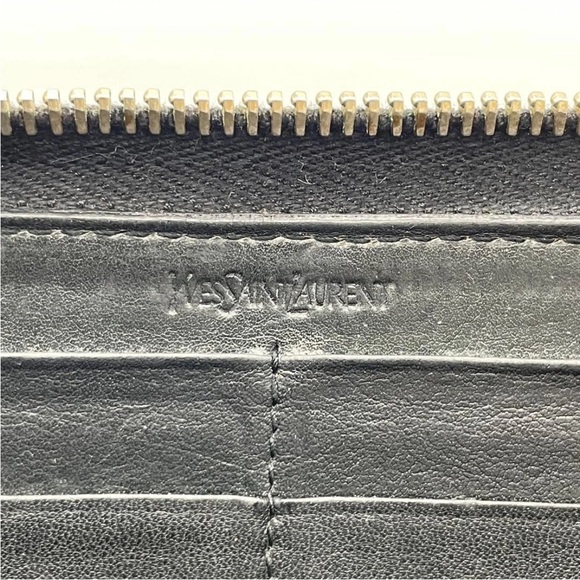 Yves Saint Laurent Black Wallet with Silver Zipper - Picture 11 of 12